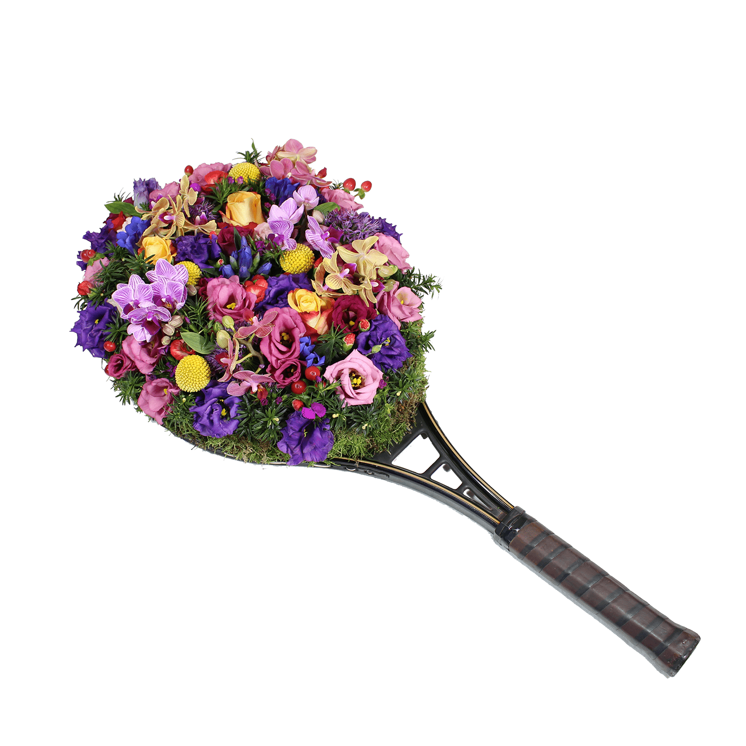 bloemstuk rouw bloemen tennisrek